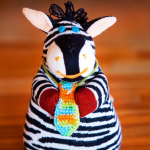 Вязаная кукла Зебра Жорик, Фрея