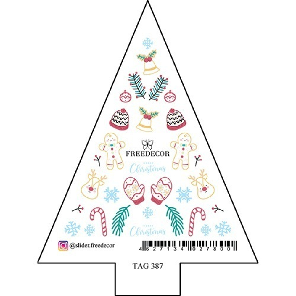 Freedecor Слайдеры для дизайна ногтей Елочка, TAG 387