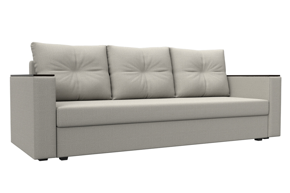 Диван прямой Атланта без стола, Амур 02 бежевый, Рогожка, 126169