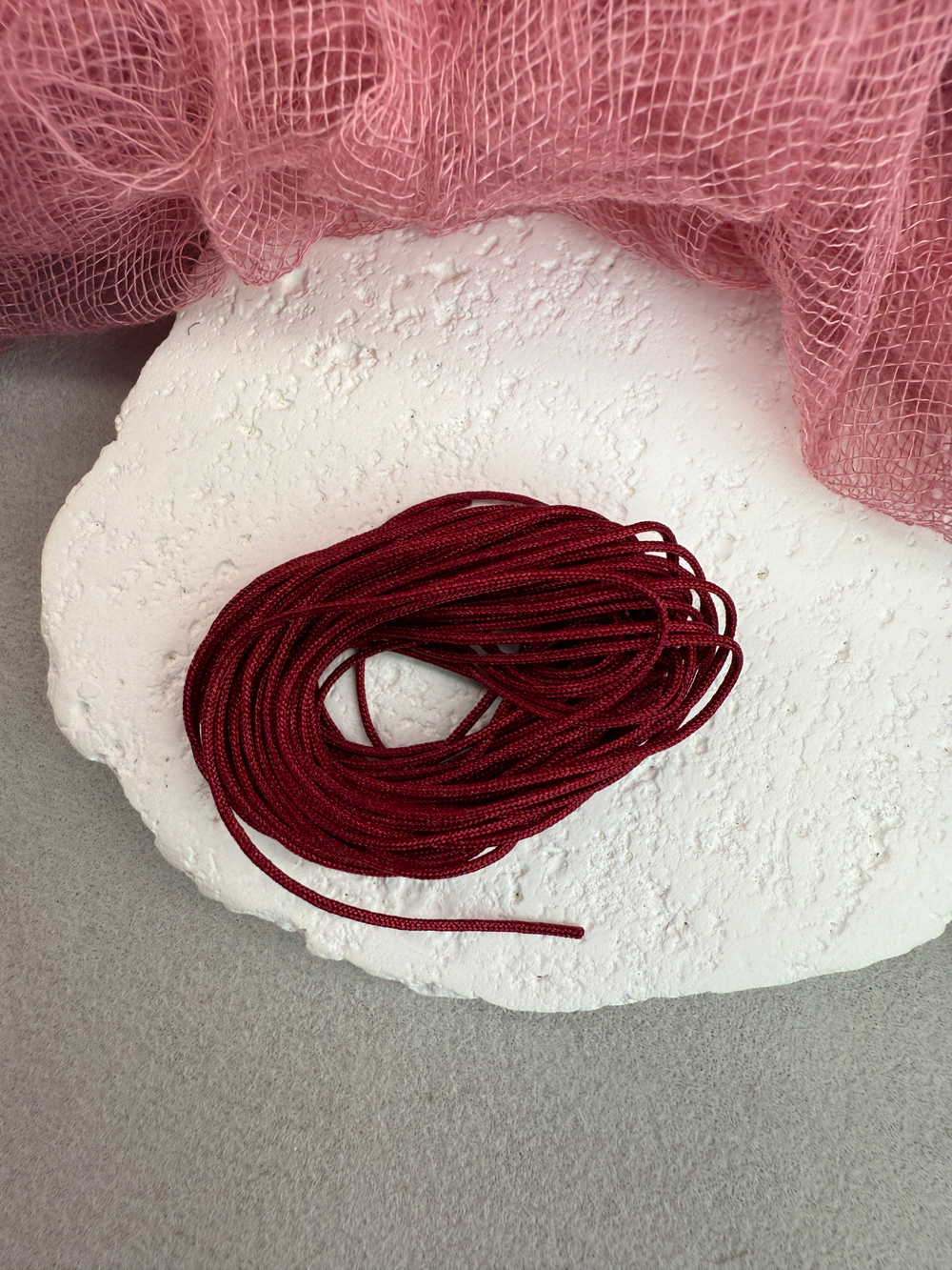 Шнур для плетения браслетов 0,8 мм, Бордовый (5 м)