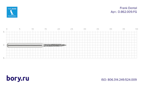 Бор алмазный стандартный Frank Dental типа FG - D.862.009.FG