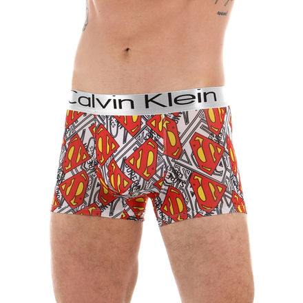 Мужские трусы боксеры белые с принтом "Супермен" Calvin Klein