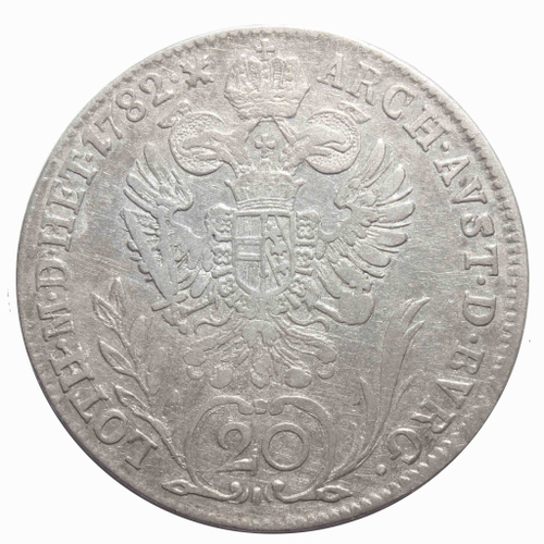 20 крейцеров. Иосиф II (С) Австрия. 1782 год. Серебро. VF