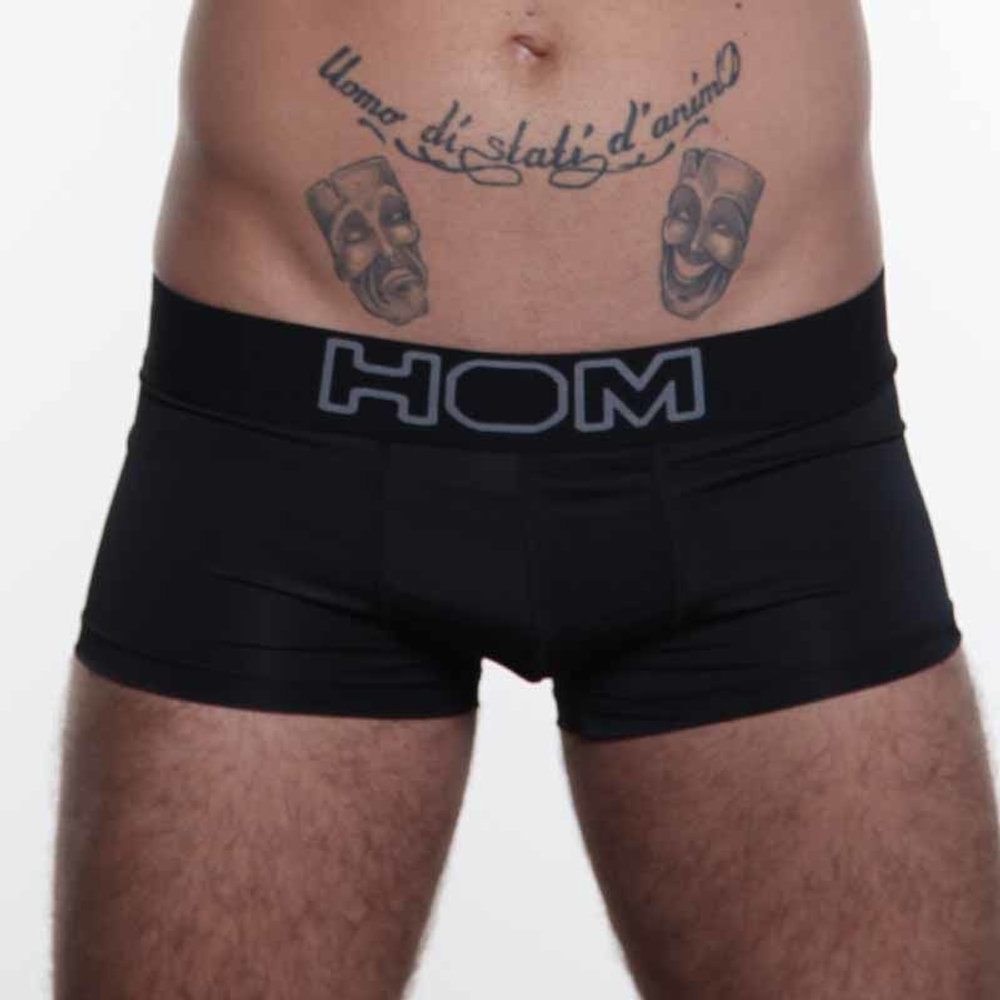 Мужские трусы хипсы черные с черной резинкой HOM Night Therapy Trunk Black