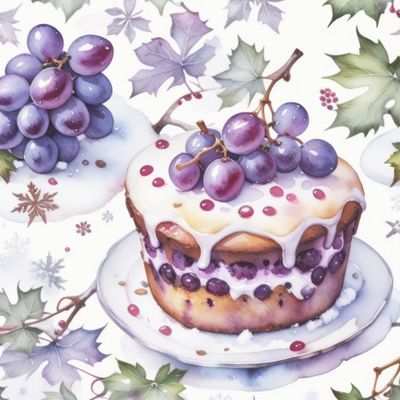 Зимний виноградный кекс