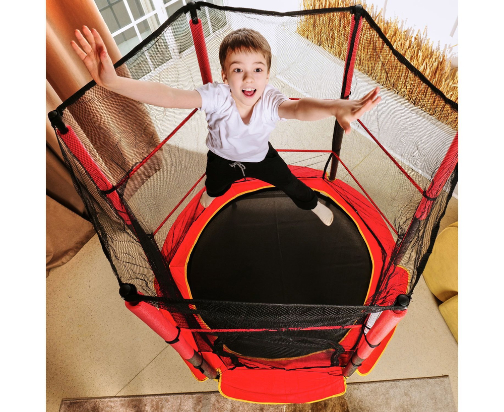 Батут детский DFC TRAMPOLINE-RED 55" с сеткой