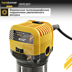 Фрезер Hanskonner, 850Вт, цанга 6-8мм, 13000-33000об/мин, 3 базы, сумка