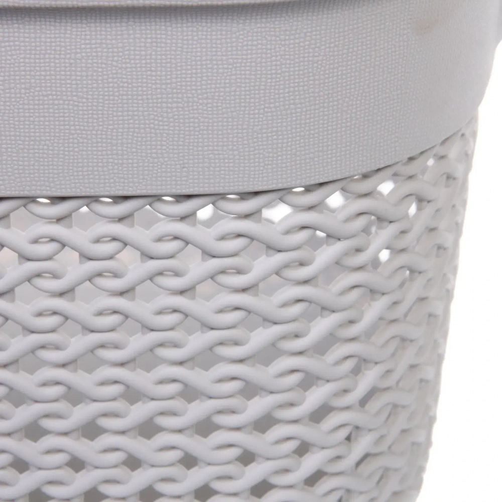 Корзина для хранения с крышкой «МАРСИ», цвет серый, 27*21*15,5см