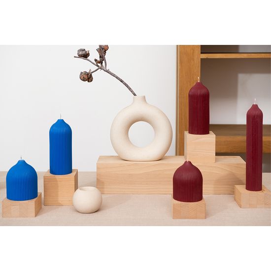 Свеча декоративная бордового цвета из коллекции edge, 16,5см