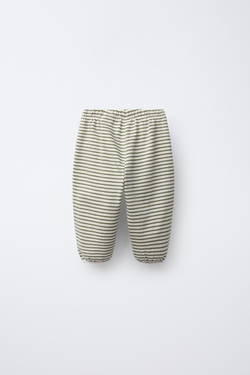 ZARA БРЮКИ-ДЖОГГЕРЫ В ПОЛОСКУ, ЭКРЮ/ХАКИ