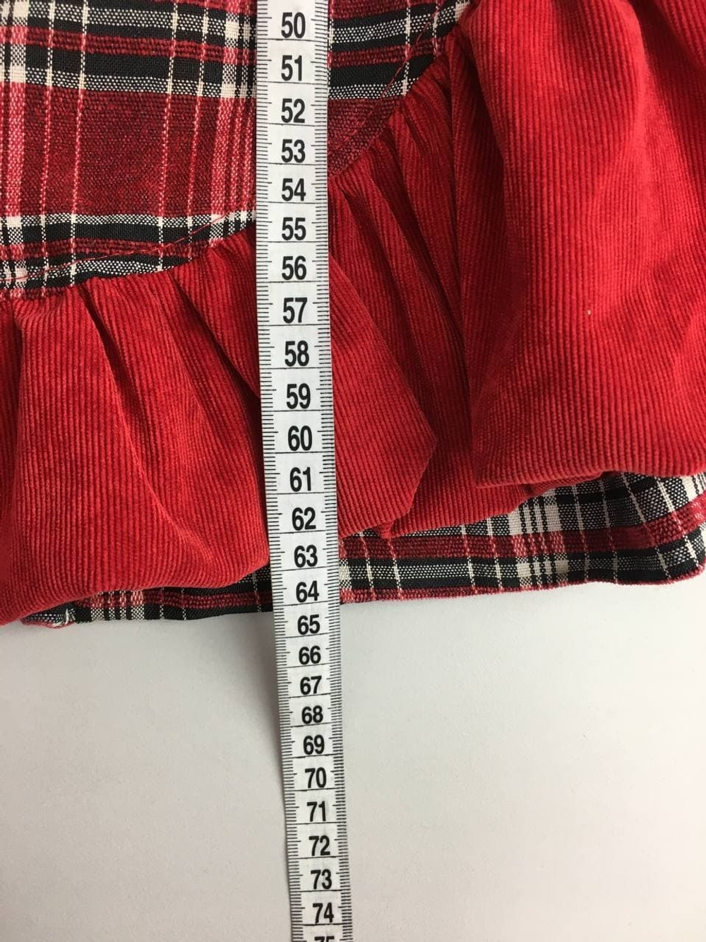 Платье Made in Kyrgyzstan в красную клетку на 9-10 лет