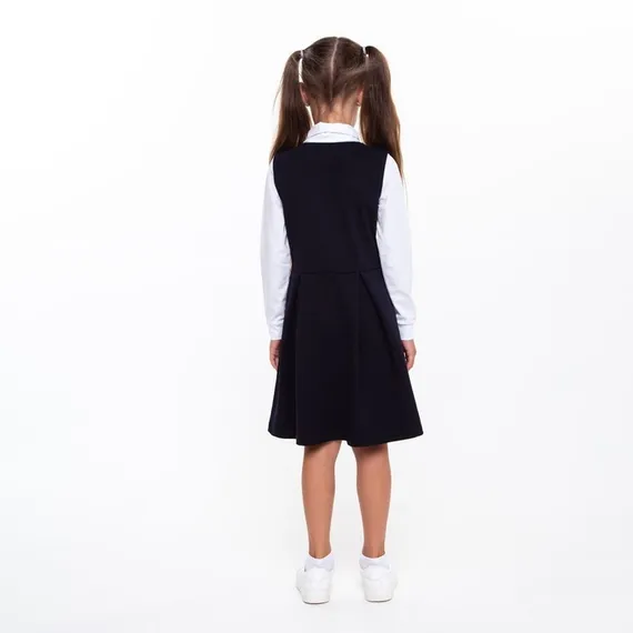 Сарафан для девочки, цвет синий, рост 122 см