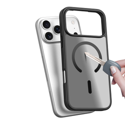 Матовый чехол черного цвета с MagSafe для iPhone 17 Pro Max, серия Yind Series (Open Ring Version) от Dux Ducis