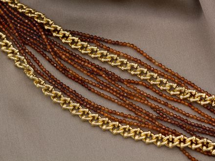 Нить бусин тигрового глаза, огранка 2,4мм