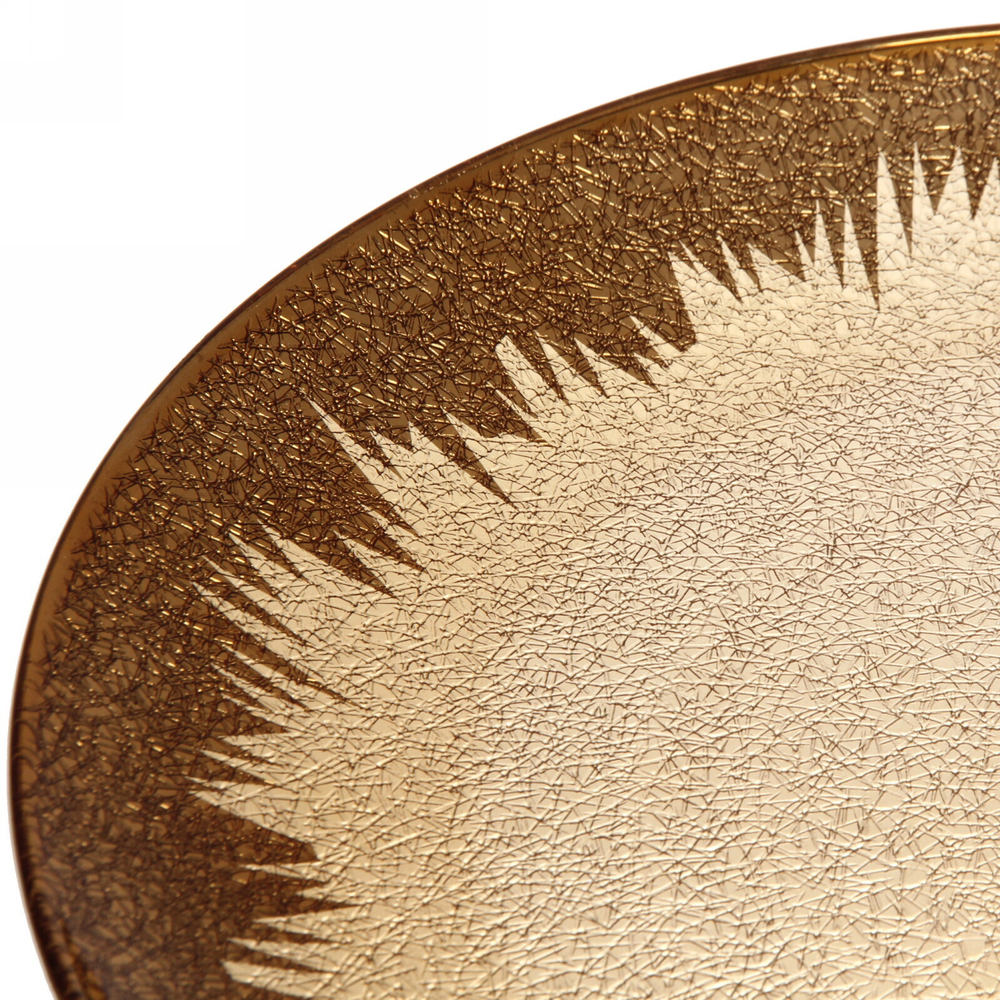 Блюдо для сервировки пластиковое 33см «Морозный узор» золото