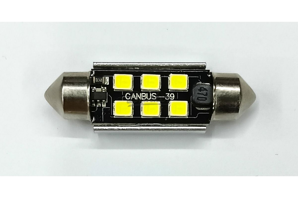Светодиодная лампа Bunker C5W 6SMD 6000K 12V 39mm Белая Не полярная