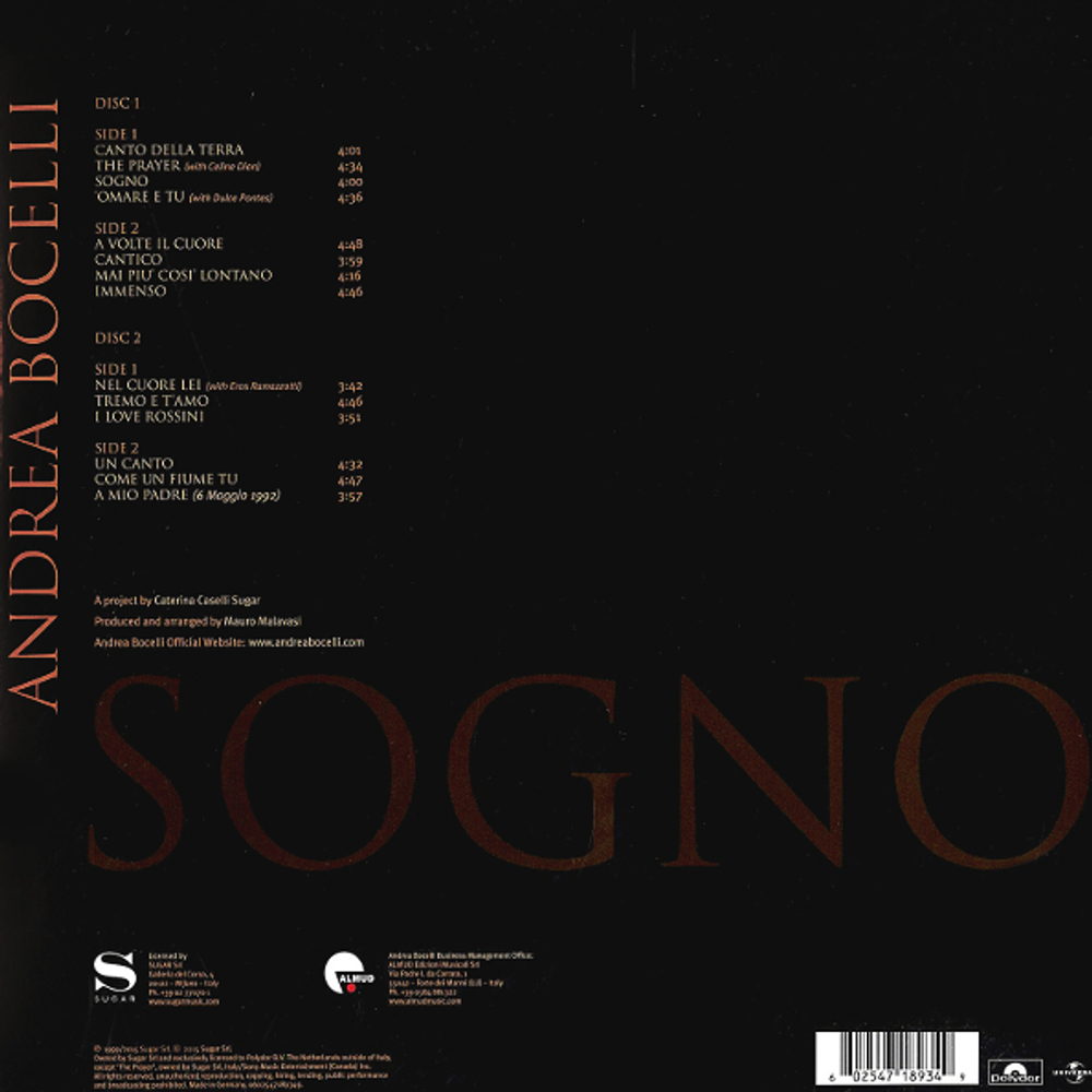 Andrea Bocelli / Sogno (2LP)