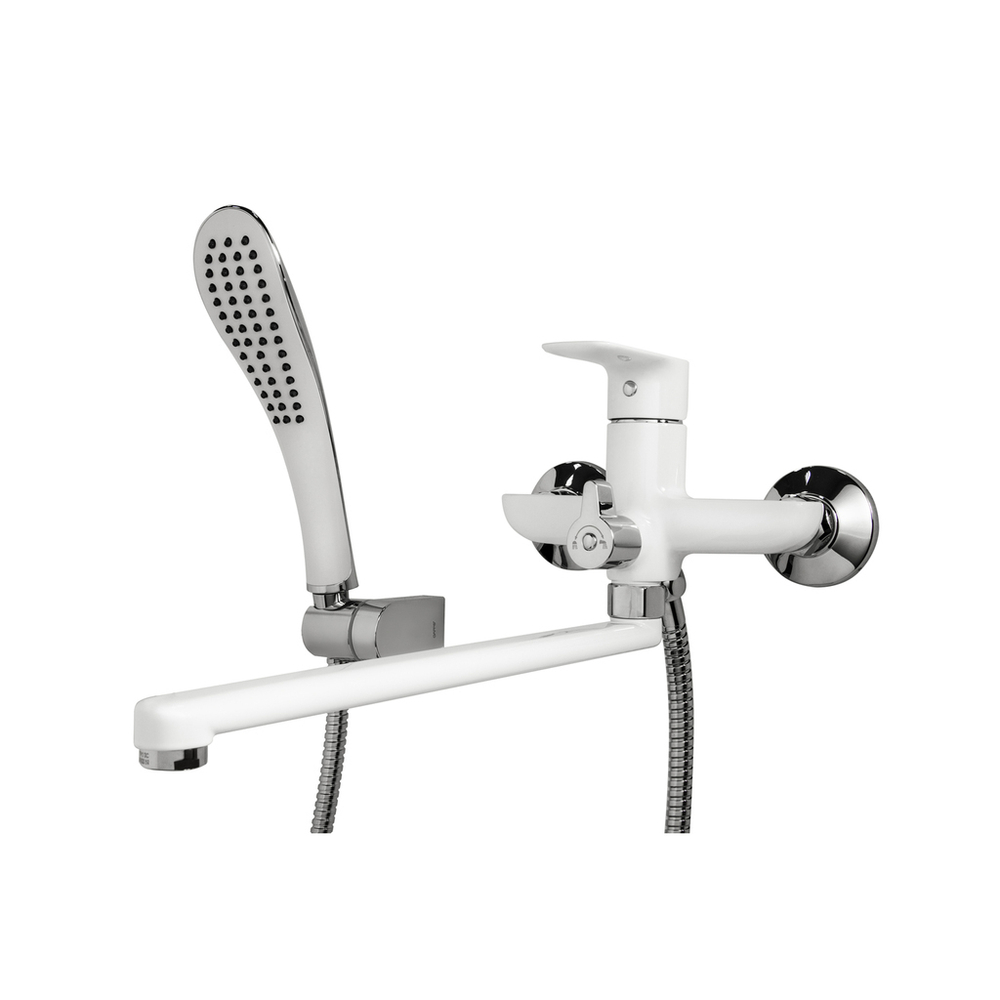 Смеситель для ванны и раковины 35к G2248 GAPPO L-излив, БЕЛЫЙ-ХРОМ