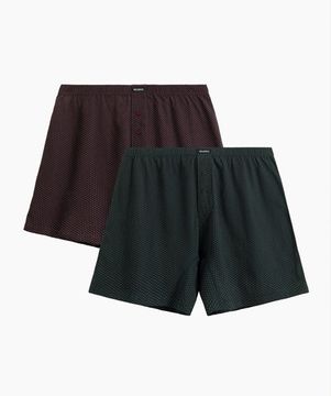 Трусы (2 шт) мужские семейные Atlantic 2MBX-079, хлопок, баклажан + изумрудный