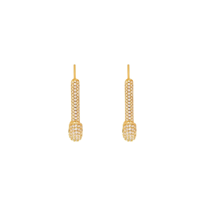 Серьги Кристальная Булавочка – Золото