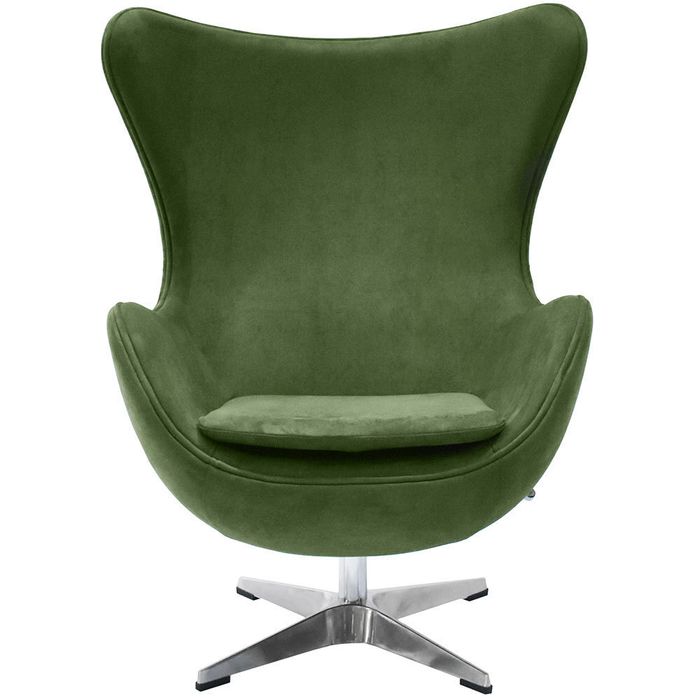 Кресло EGG CHAIR зеленый, искусственная замша Bradex Home FR 0644