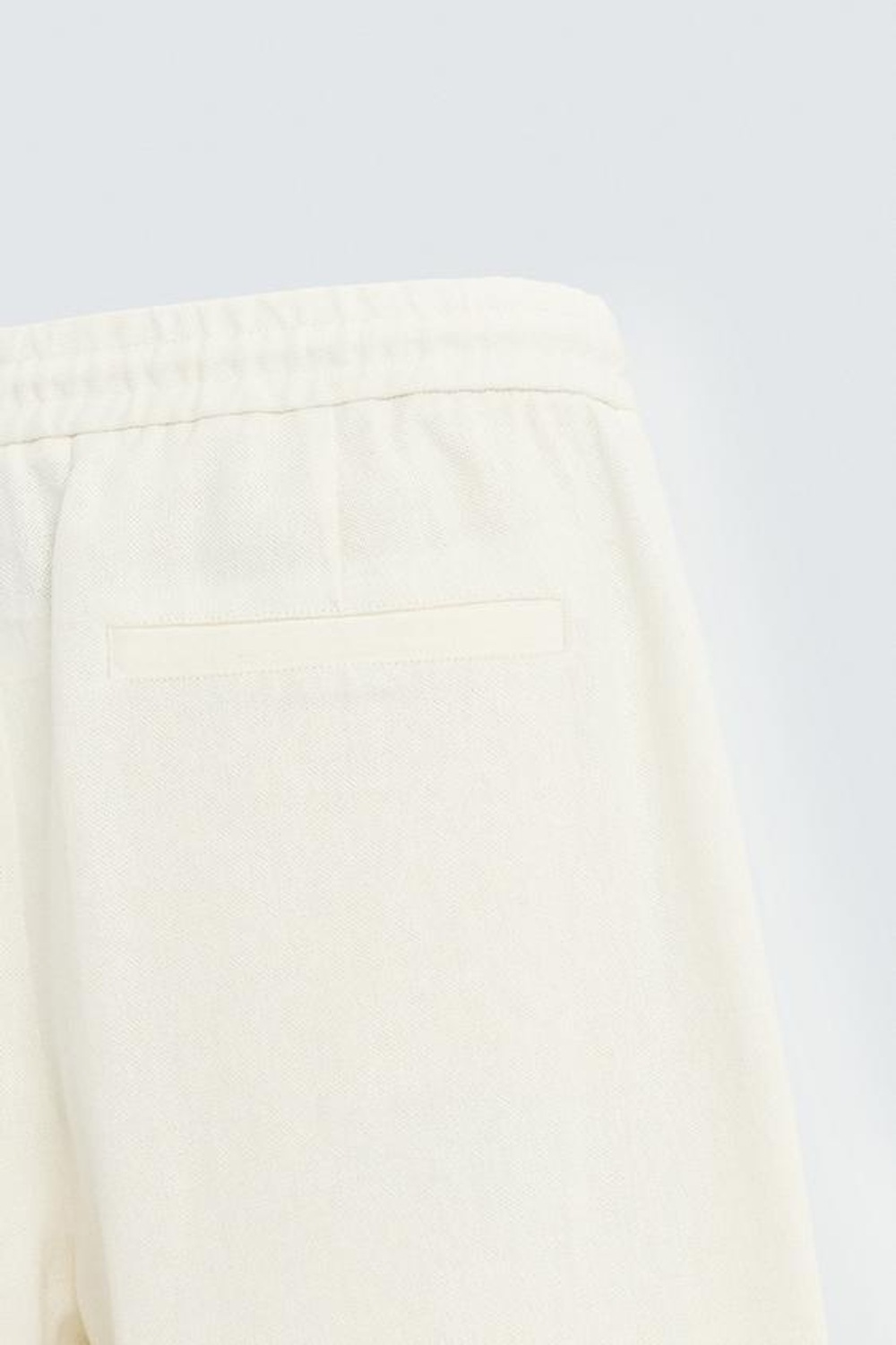 ZARA БРЮКИ ИЗ ВИСКОЗЫ И ДЖУТА, БЕЛЫЙ