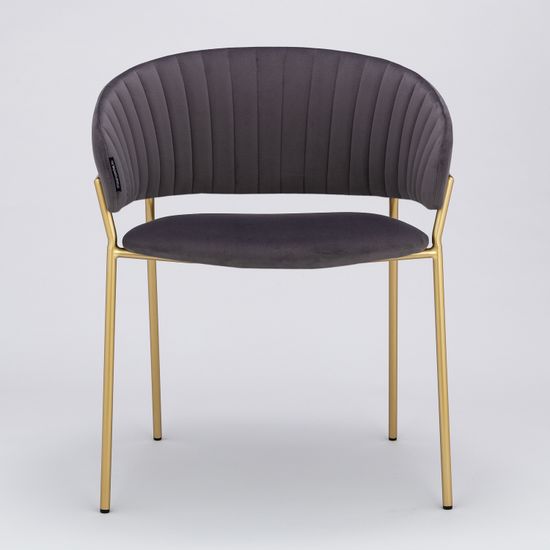 Стул Portman серый велюр с золотыми ножками