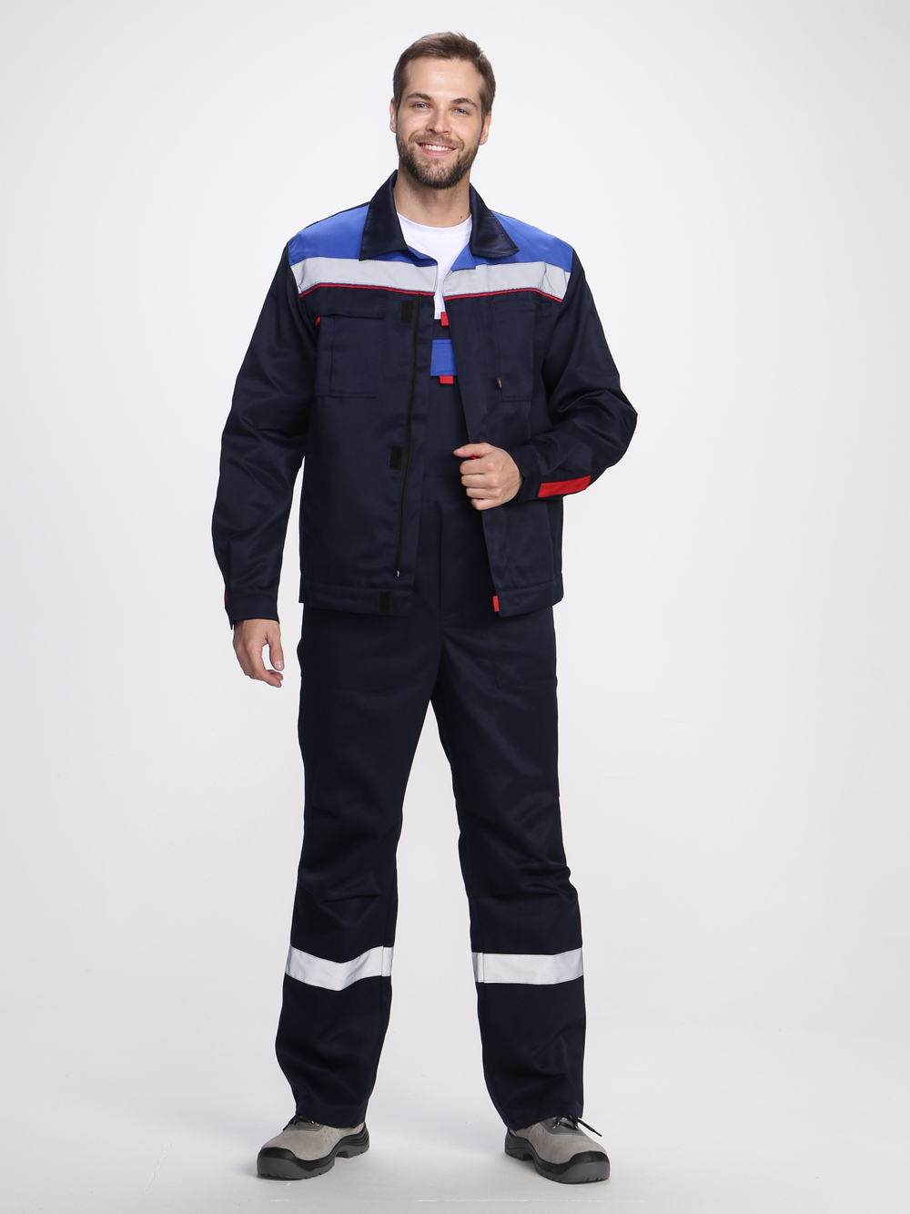 Костюм Флофт-2 СОП У. (тк.Смесовая,210) п/к, т.синий/васильковый/красный