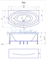 Акриловая ванна 1Marka Nega 170*94 прямоугольная из каталога Ванны акриловые