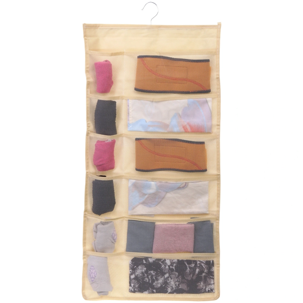 Органайзер двухсторонний подвесной для хранения вещей с крючком «ИДЕЯДОМА», цвет бежевый, 30 карманов, 75*39см