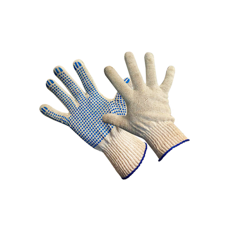 Перчатка х/б с ПВХ 4-нитка бел/500