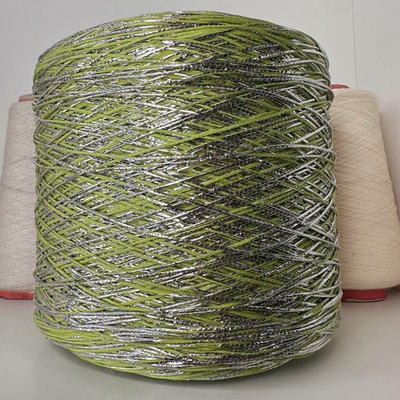 VAMP - Luxury Production by Ri.go.; 90% хлопок, 8% фольга, 2% п/л; 200м/100гр; col.6097 цвет: зеленый салатовый , фольга серебро