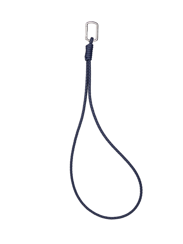 Lace with a carabiner dark blue color