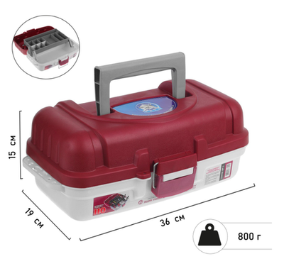 Ящик рыболовный ЯР-1, размер 36 х 19 х 15 см, 1 лоток