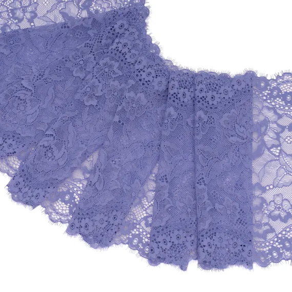 Кружево эластичное голубо-лиловое 19 см