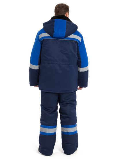 Костюм утеплённый "НОВА" куртка+п/к, цв. т.синий/васильковый
