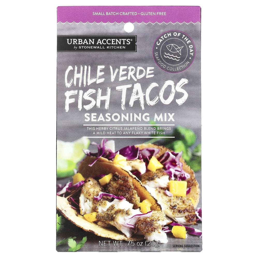 Urban Accents, Смесь приправ, рыбные тако по-чили и верде, 21 г (0,75 унции)