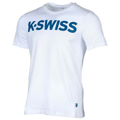 Футболка мужская теннисная K-Swiss Core Logo Tee M - white/brunner blue
