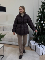 Пуховик Brunello миди шоколадный