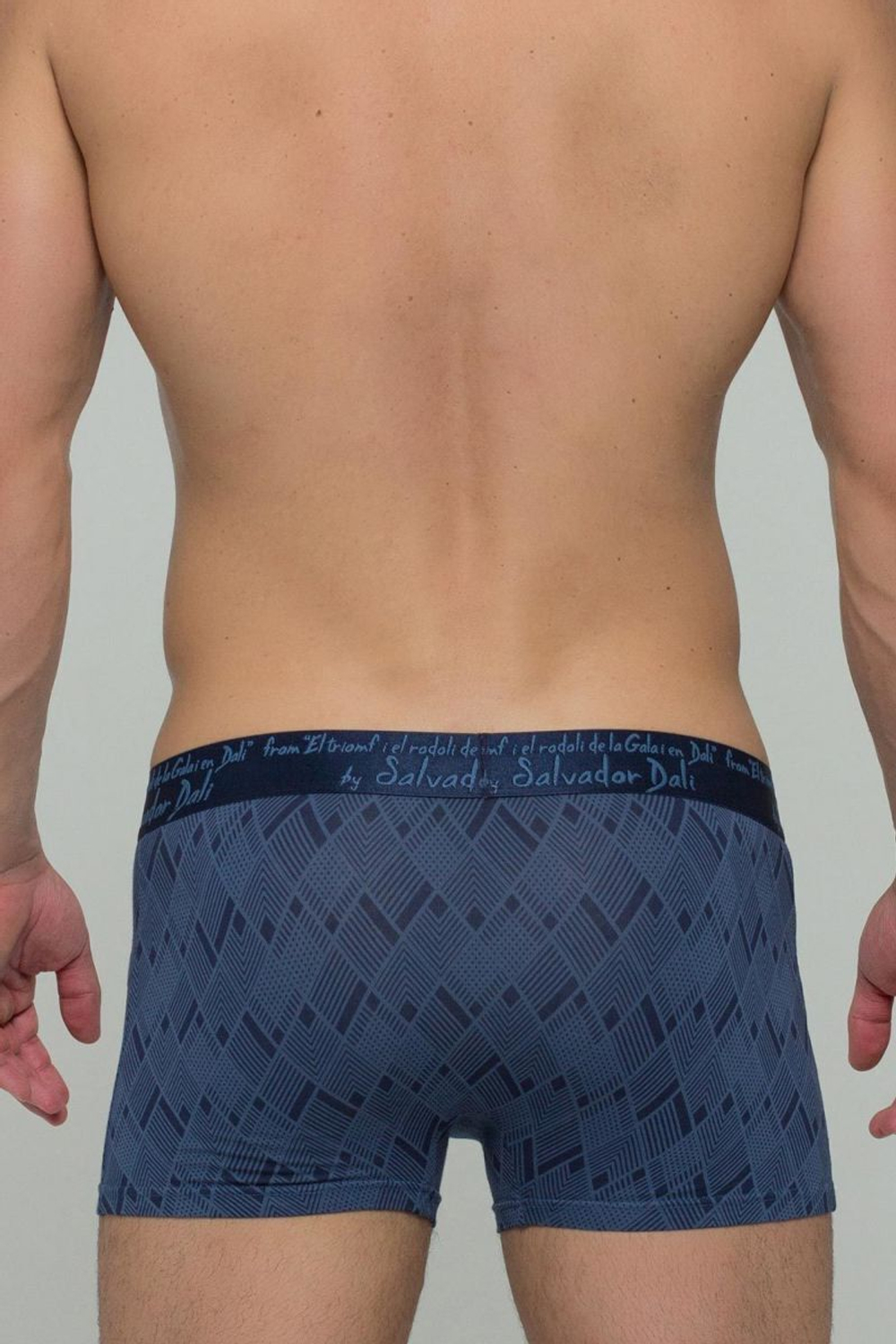 Мужские трусы-боксеры с узором диагональный ромб (Размер: M) (Цвет: зеленый)