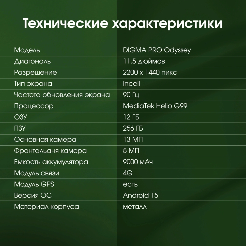 Планшет Digma Pro Odyssey 12/256Gb 11.5" (TA4E1M01) коричневый