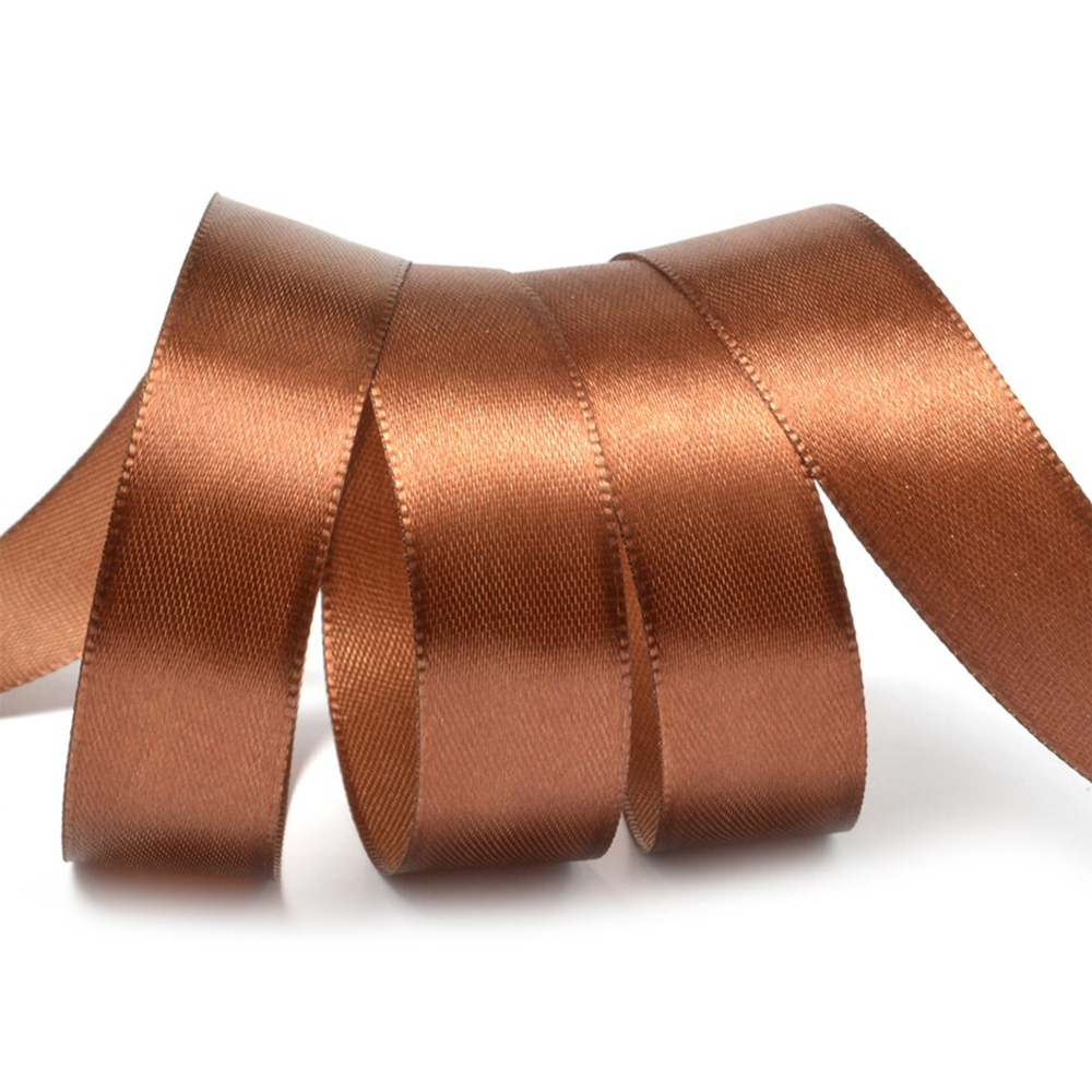 Лента атласная 25 мм. коричневая