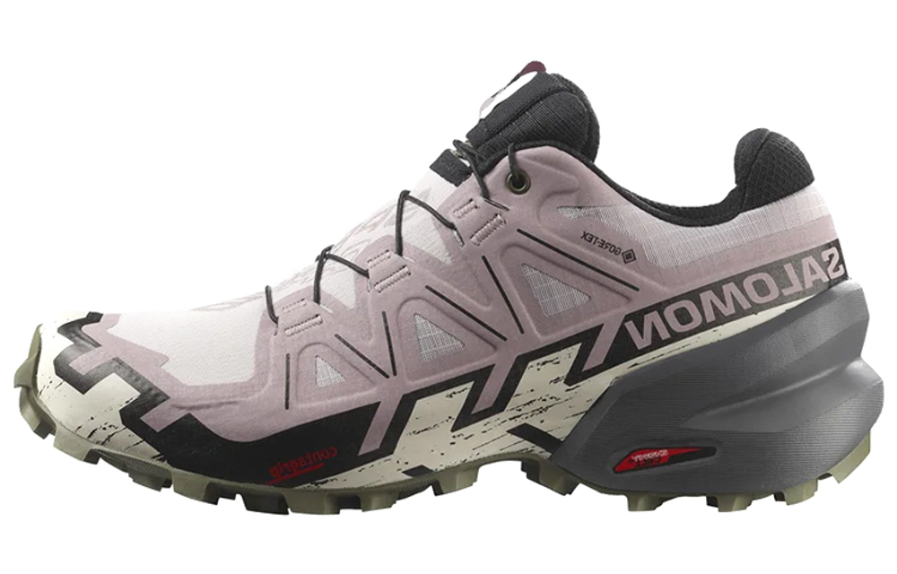 SALOMON Salomon Speedcross 6 Gore-Tex wear-resistant breathable low-cut outdoor functional shoes women's pink white black