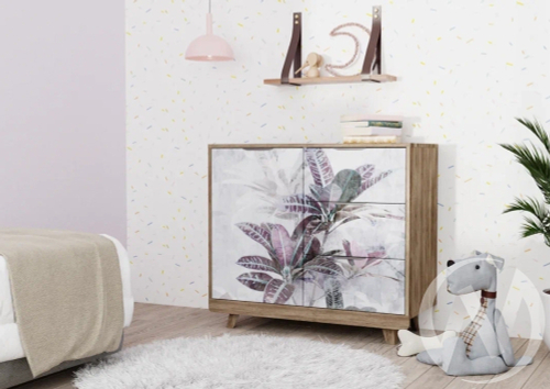 Комод Мегаполис КМ-12 (дуб каньон/фотопечать Бали)