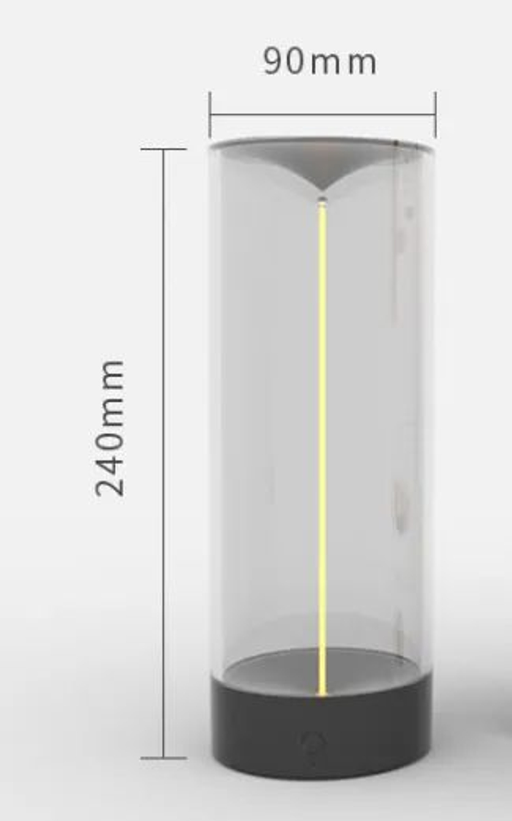 Мини-лампа, сенсорный диммер, питание от USB/аккумулятора, стекло/пластик, 5Вт, черная