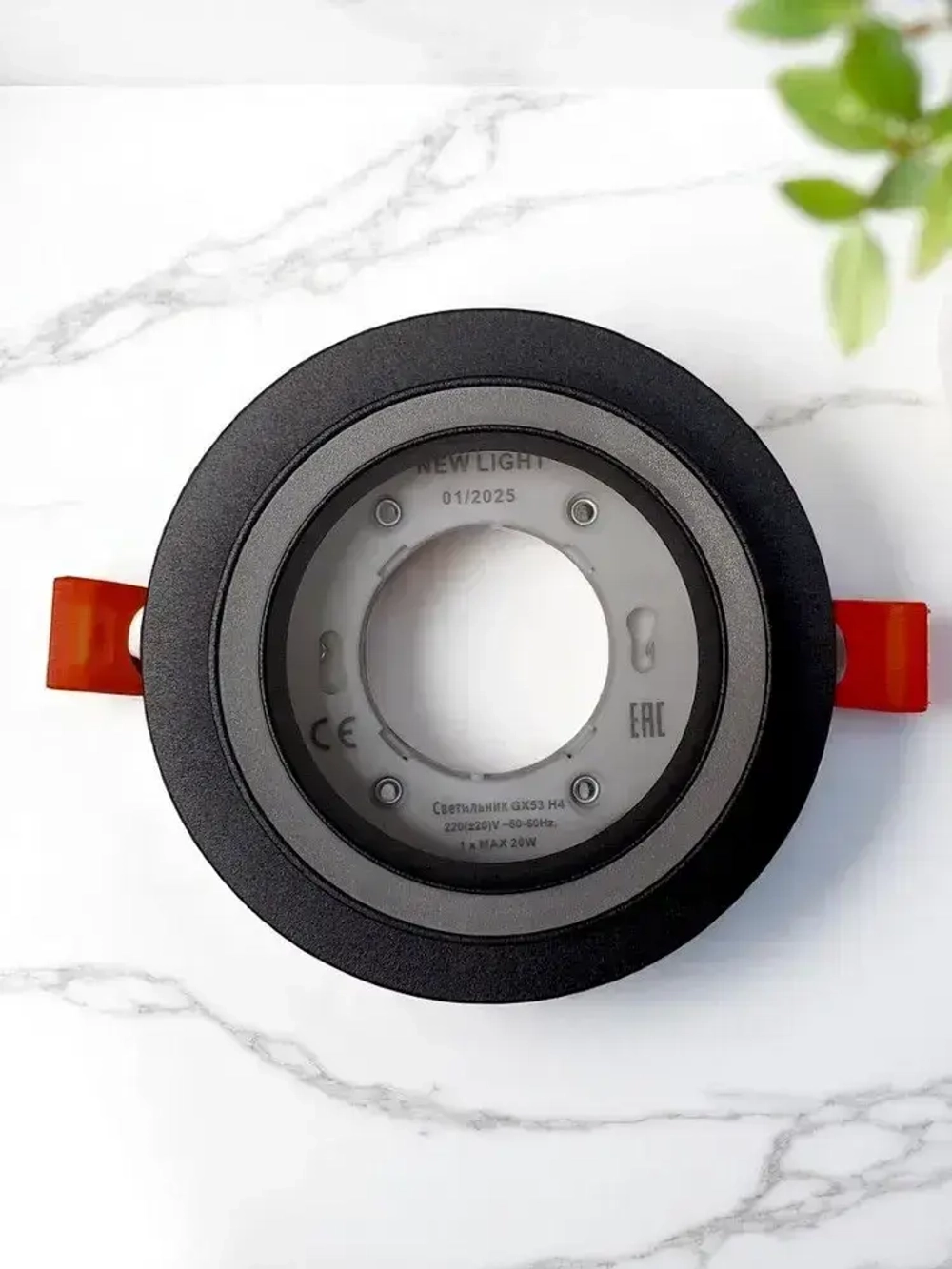 Встраиваемый, точечный потолочный светильник круг 2013 New Light GX53, черный металл, комплект 5шт