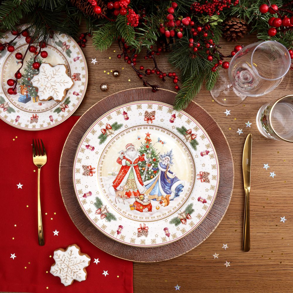 НАБОР ТАРЕЛОК ОБЕДЕННЫХ LEFARD "ДЕД МОРОЗ И СНЕГУРОЧКА" 2 ШТ. 27 СМ (КОР=9НАБ.)