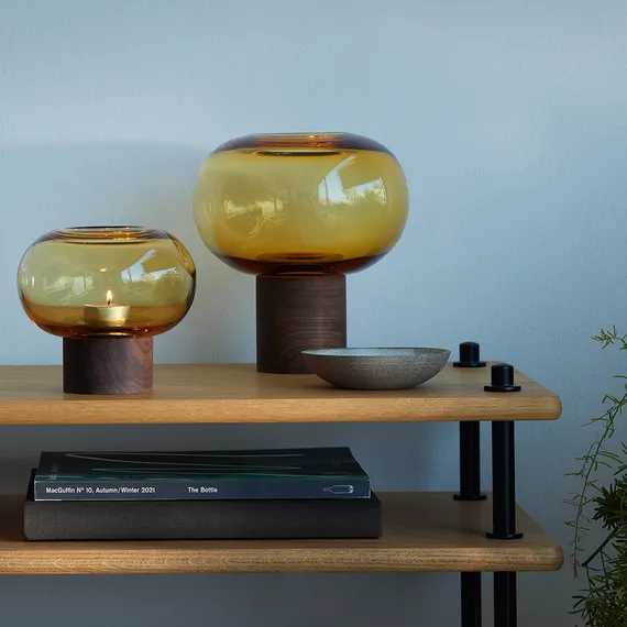 Ваза oblate, 13,5 см, янтарь/орех