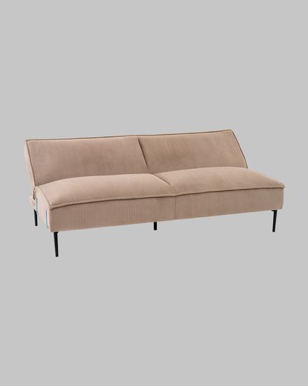 Диван раскладной прямой Кассель велюр рельефный бежевый