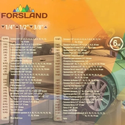 Набор инструментов 216пр. 1/4''3/8''1/2''(6гр.)(4-32мм) Forsland Forsland-38841